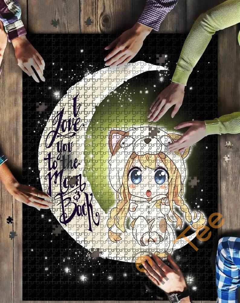 Blonde Haired Girl Anime Love To The Moon Kid Toys Jigsaw Puzzle