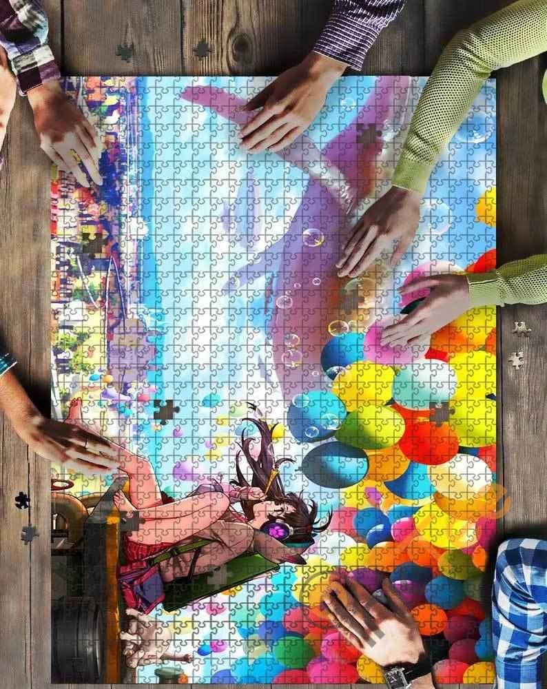 Girl And Balloons Animated Jigsaw Puzzle