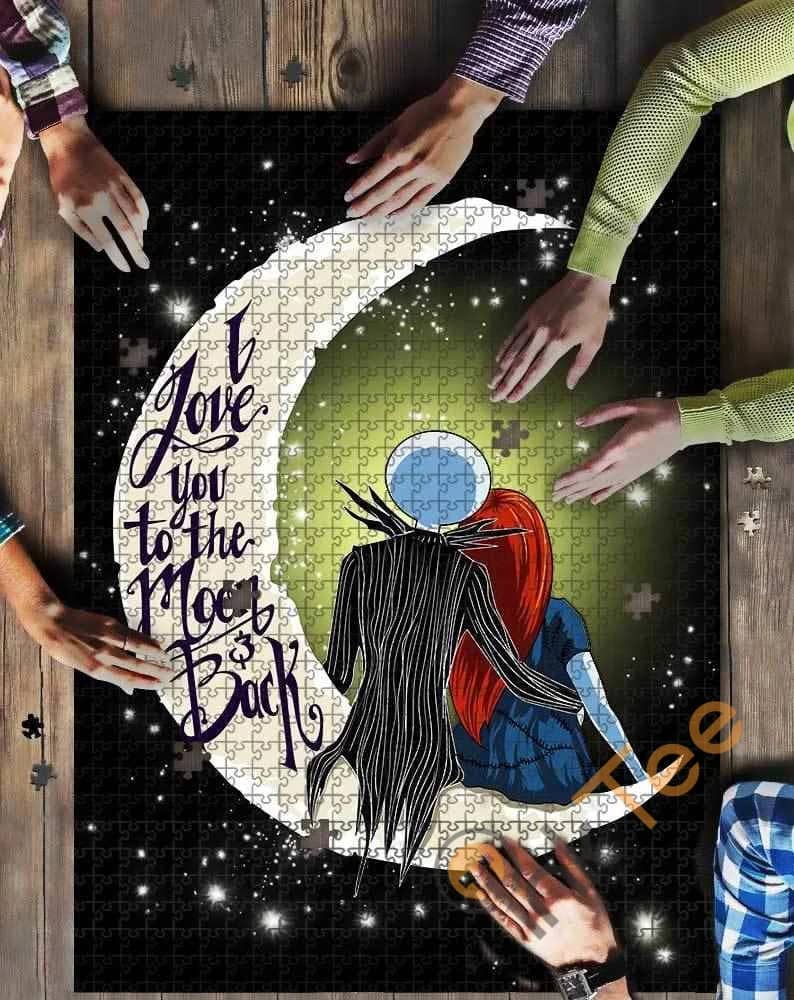 Jack And Sally Nightmare Love To The Moon Kid Toys Jigsaw Puzzle