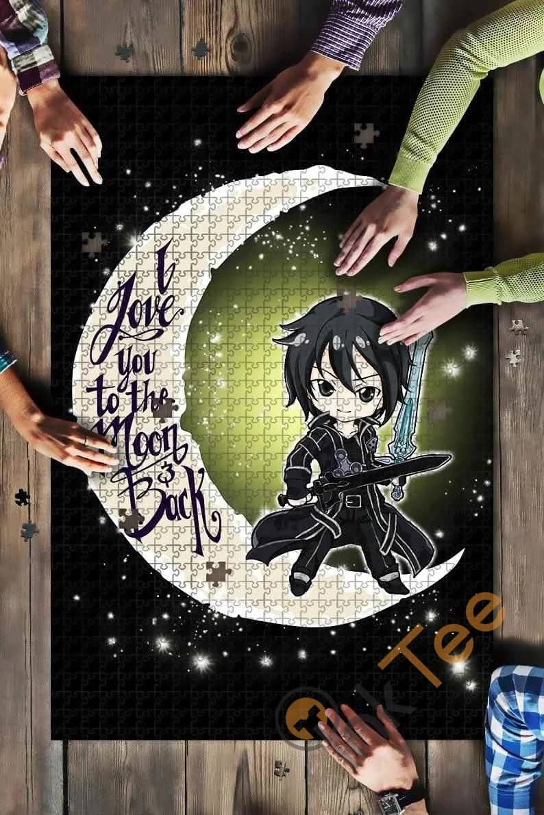Kirito Asuna Chibi Sword Art Online Moon Kids Toys Jigsaw Puzzle