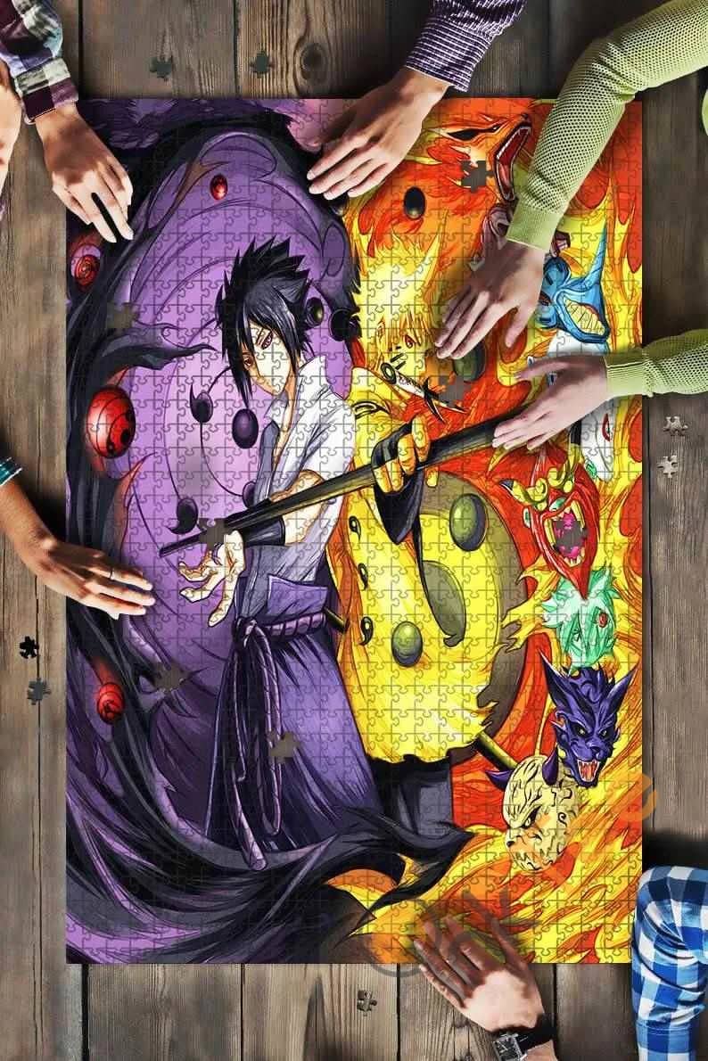 Naruto And Sasuke Anime Kids Toys Jigsaw Puzzle