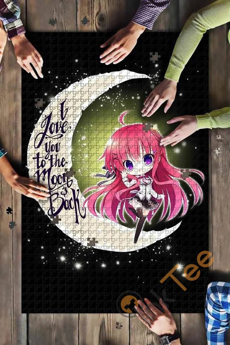 Red Hair Anime Girl Moon Kids Toys Jigsaw Puzzle