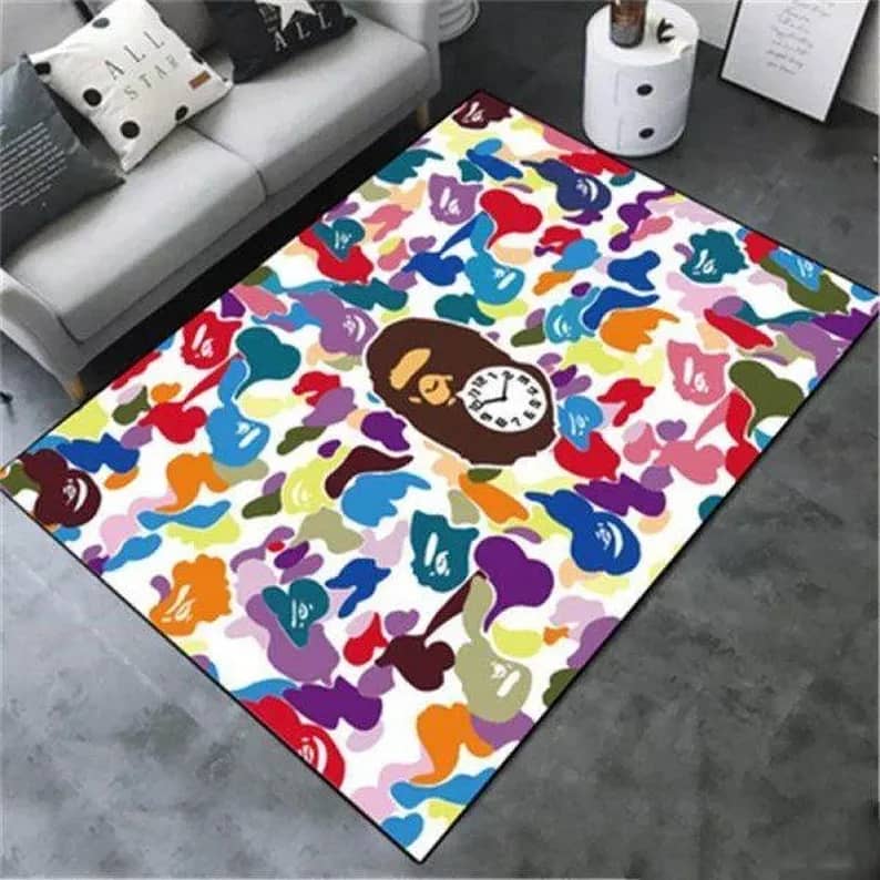Bape Fashion Brand Combination Of Colors Area Limited Edition Amazon Best Seller Sku 265953 Rug