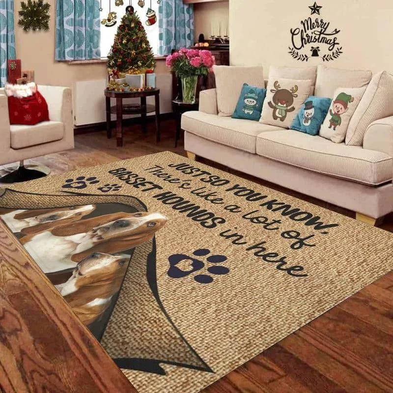 Basset Hounds In Here Rectangle Limited Edition Amazon Best Seller Sku 262069 Rug