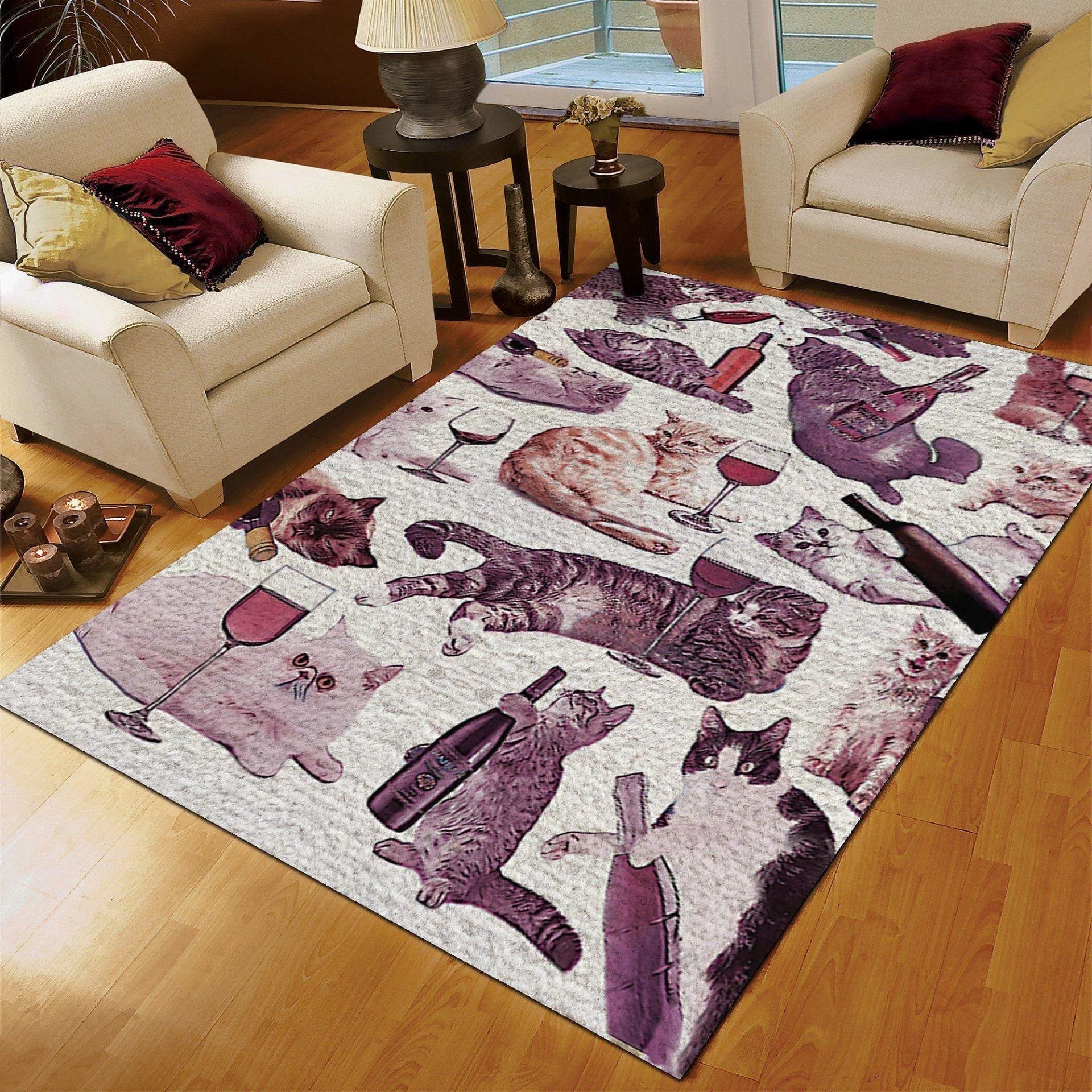 Cat And Wine Amazing Limited Edition Amazon Best Seller Sku 267156 Rug