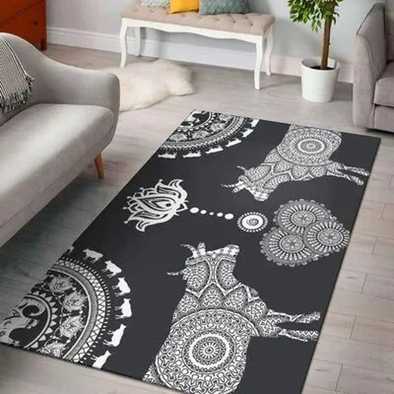 Cow Black Limited Edition Amazon Best Seller Sku 267214 Rug