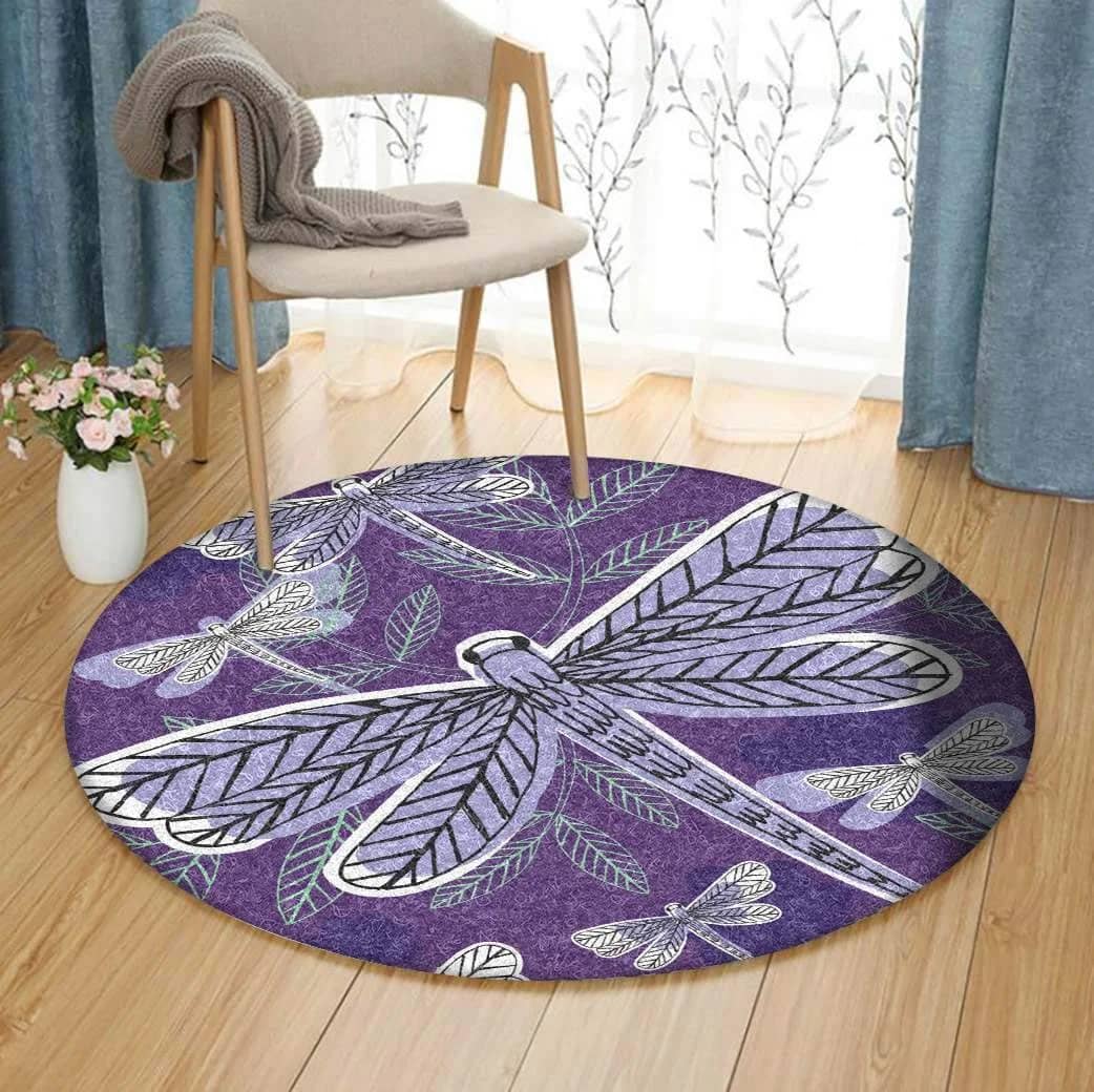 Dragonfly Limited Edition Round Amazon Best Seller Sku 268412 Rug