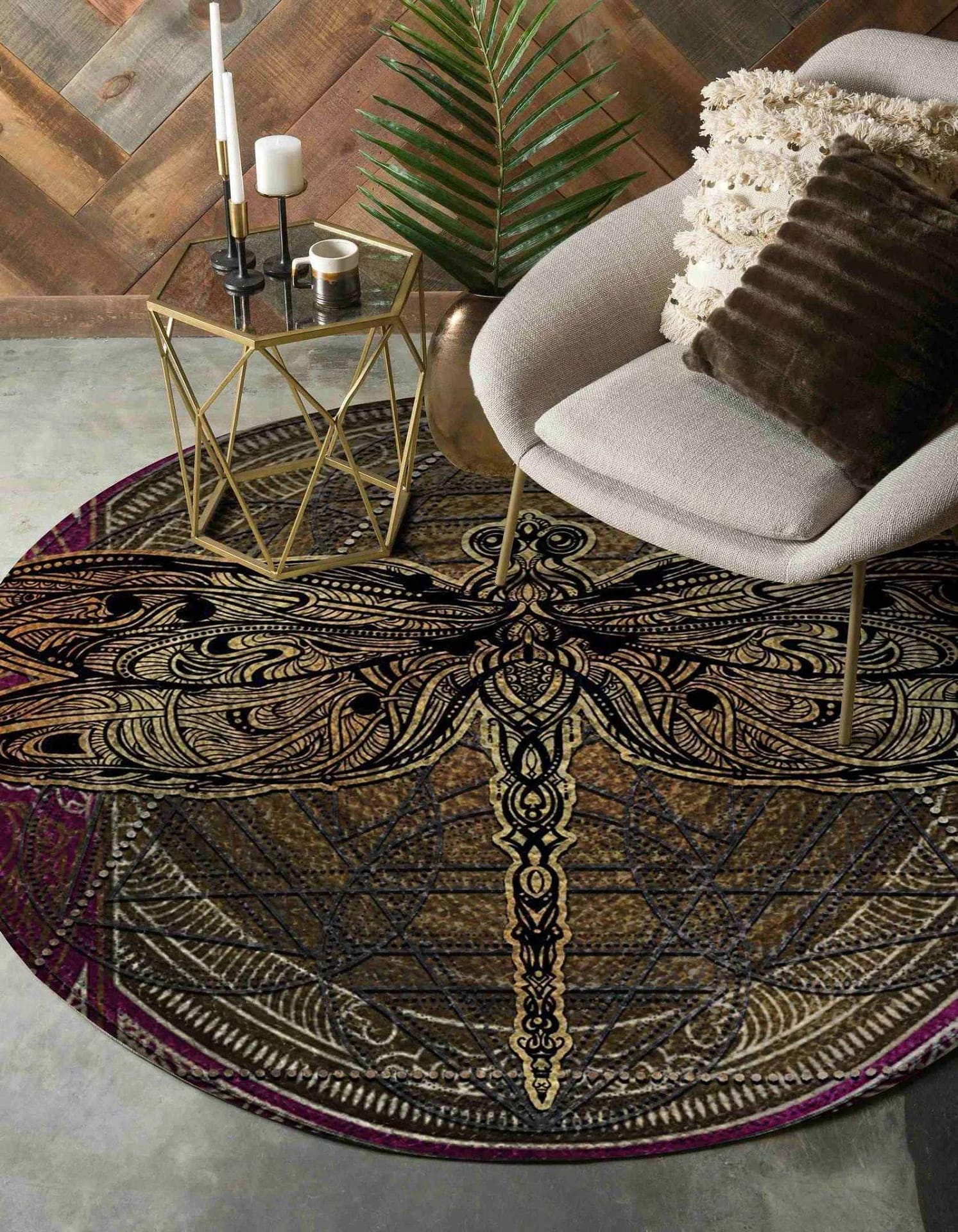 Dragonfly Limited Edition Round Amazon Best Seller Sku 268520 Rug