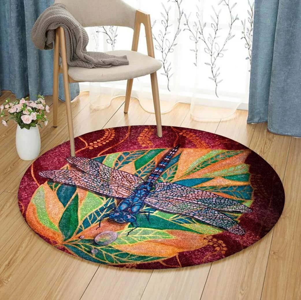 Dragonfly Limited Edition Round Amazon Best Seller Sku 268536 Rug
