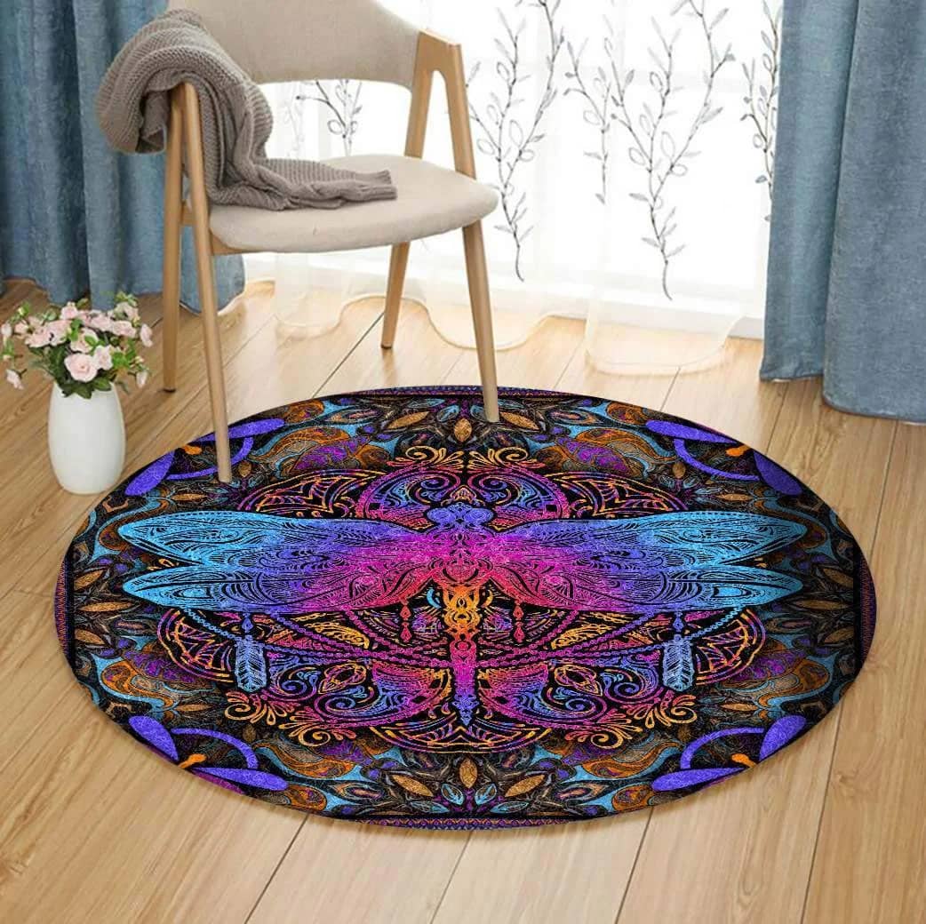 Dragonfly Limited Edition Round Amazon Best Seller Sku 268554 Rug