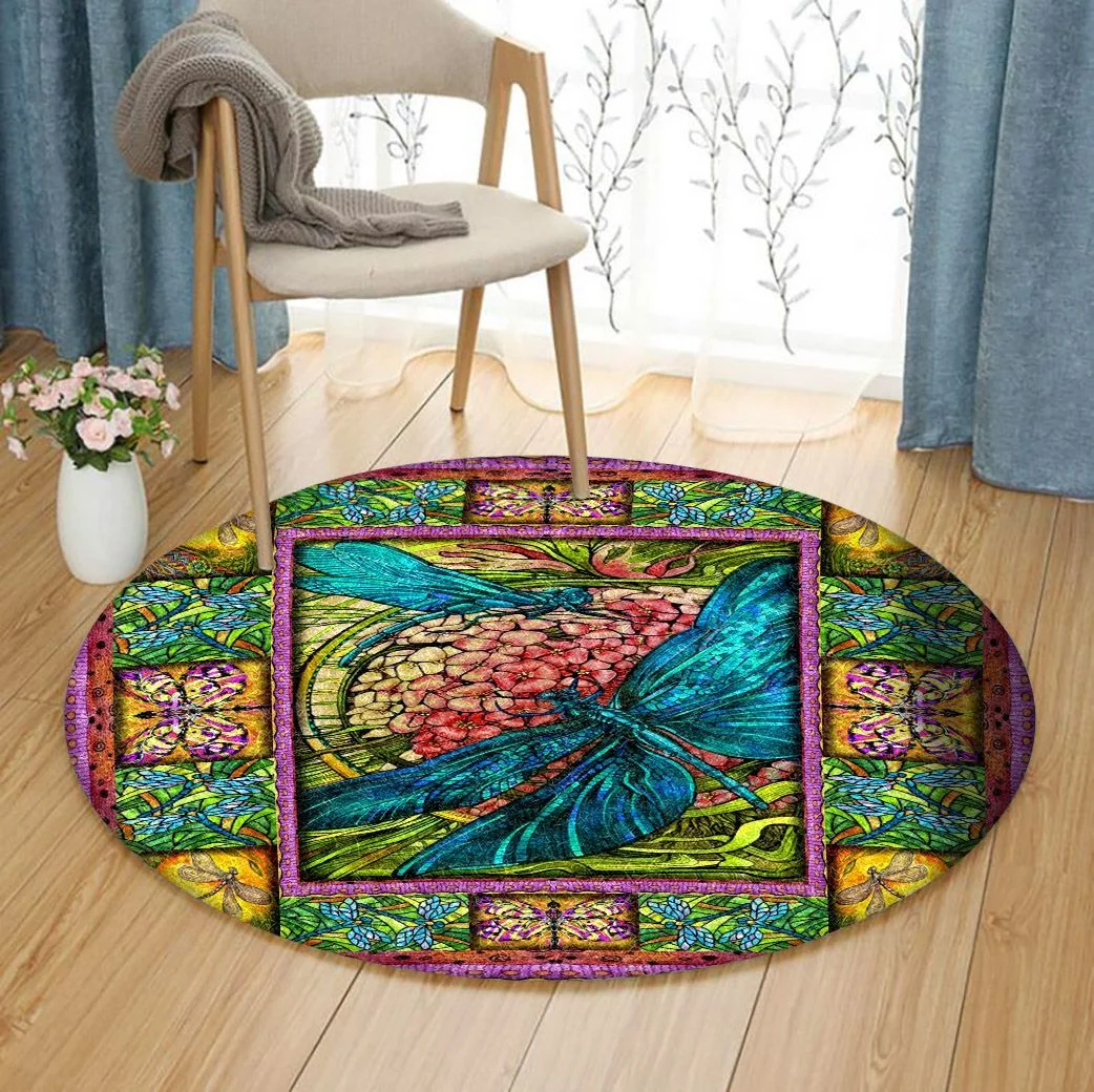 Dragonfly Limited Edition Round Amazon Best Seller Sku 268581 Rug