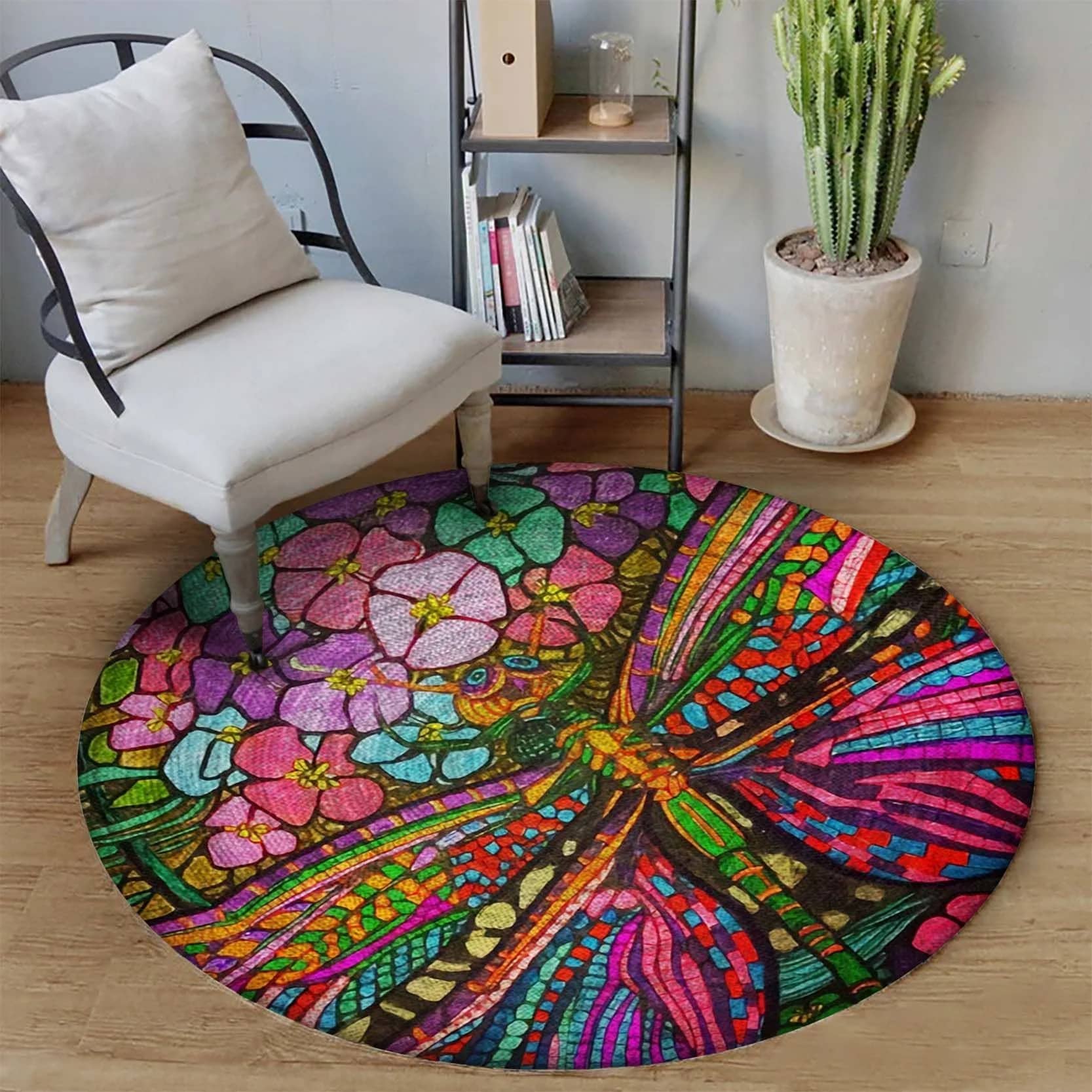 Dragonfly Limited Edition Round Amazon Best Seller Sku 268606 Rug