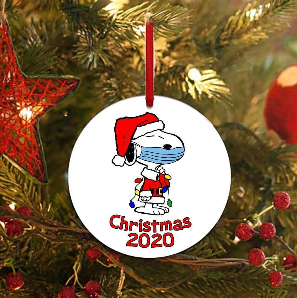 Inktee Store - 2020 Christmas Ornaments Snoopy With Mask Charlie Brown Peanuts Personalized Gifts Image
