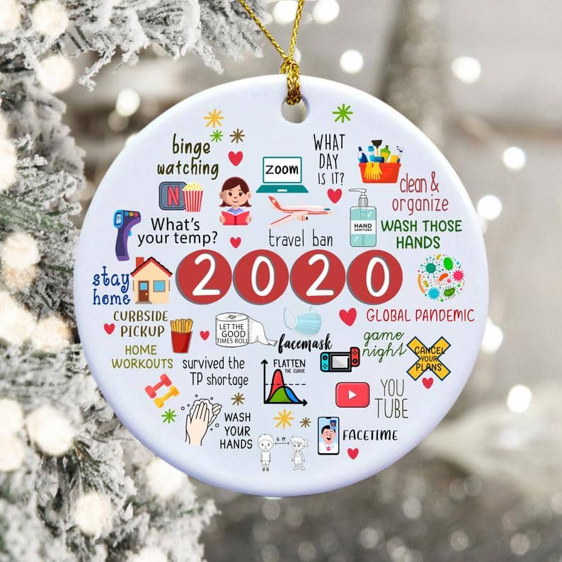 2020 Quarantine Christmas Ornaments Corona Lockdown Keepsake Personalized Gifts