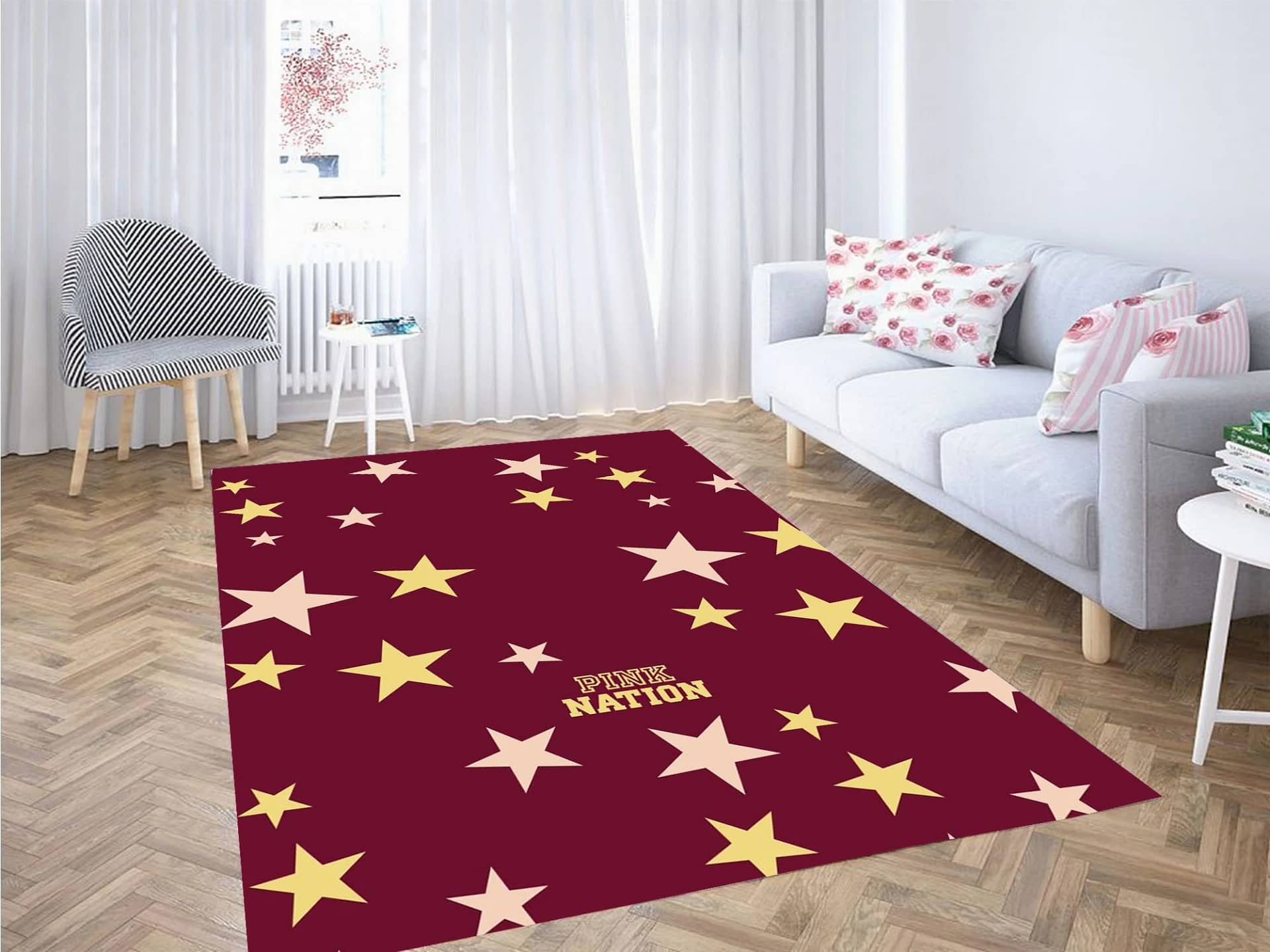 A Lot Of Star Pink Nation Carpet Rug
