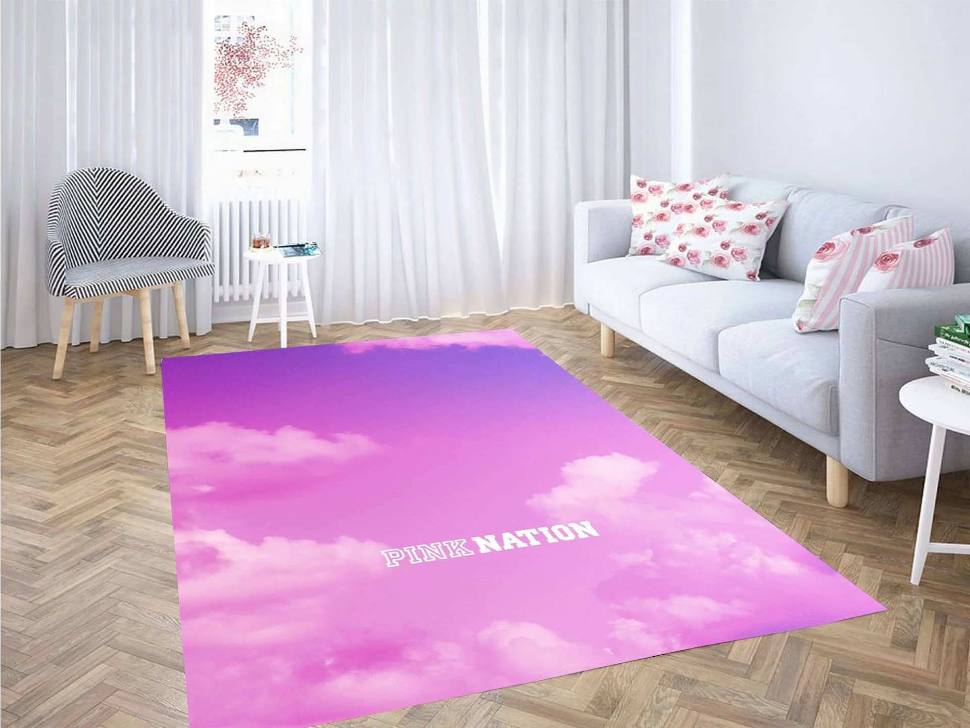 Aesthetic Cloud Pink Nation Carpet Rug