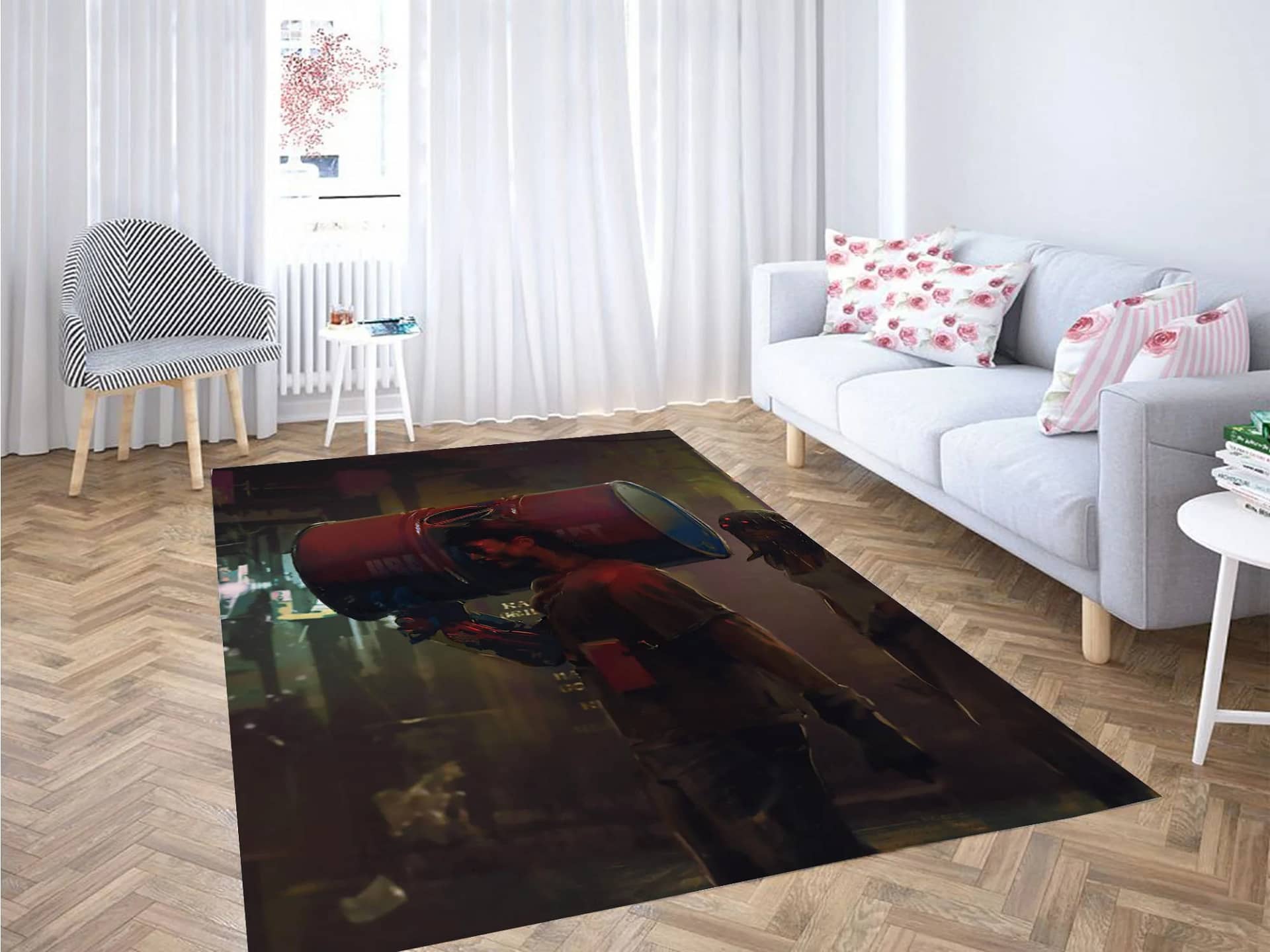 Aesthetic Cyberpunk Concept Carpet Rug