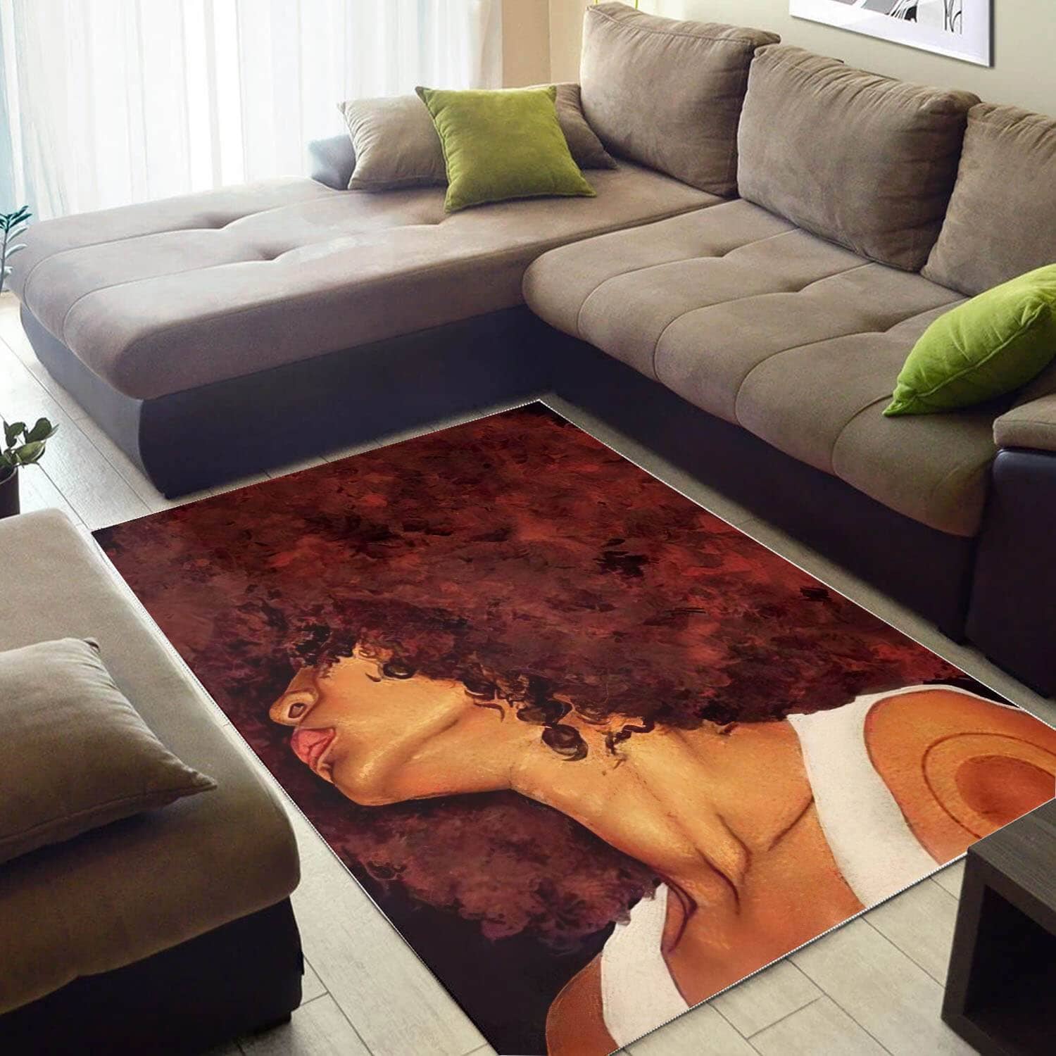 African American Beautiful Afro Girl Carpet Design Themed Rooms Ideas Rug