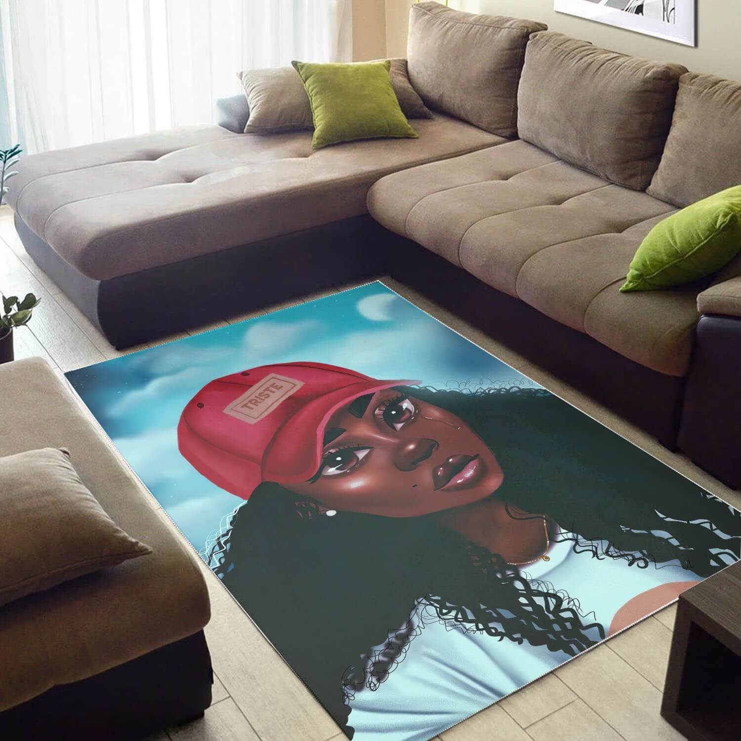 African American Beautiful Afro Lady Inspired Themed Rooms Ideas Rug