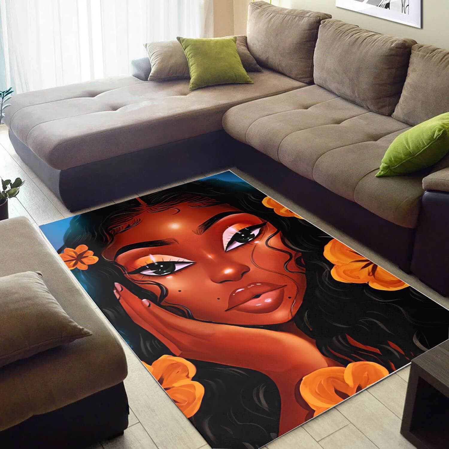 African American Beautiful Black Girl Magic Print Carpet Themed Rug