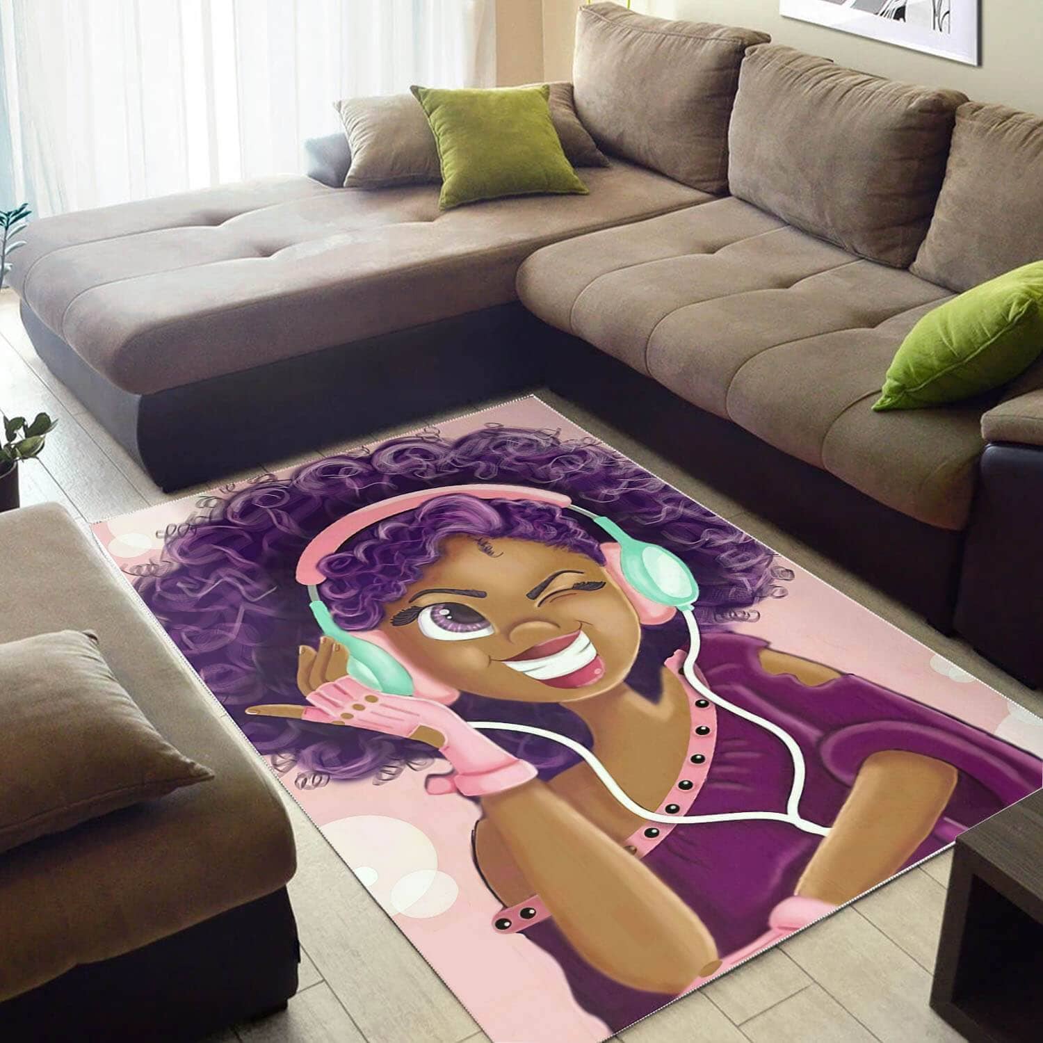 African American Beautiful Melanin Beauty Girl Carpet Afrocentric Decorating Ideas Rug