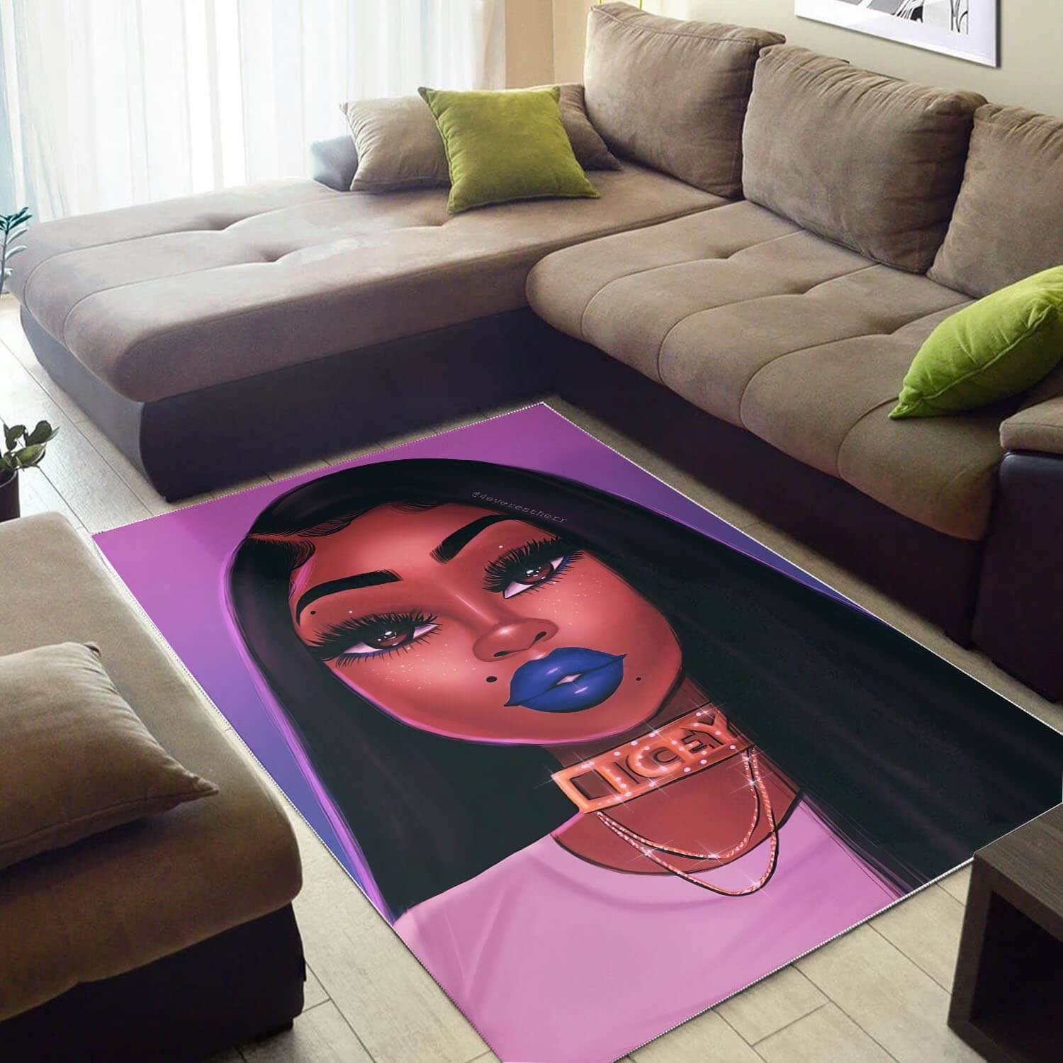 African American Beautiful Melanin Beauty Girl Inspired Afrocentric Home Rug