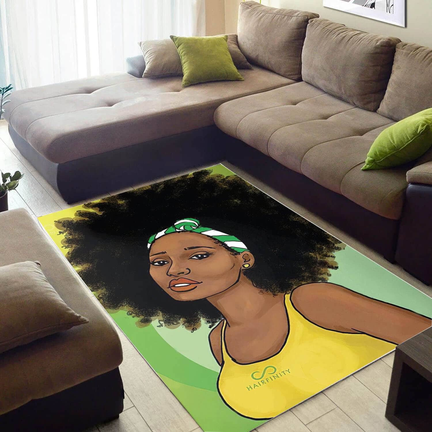 African American Beautiful Melanin Woman Design Floor Afrocentric Home Rug