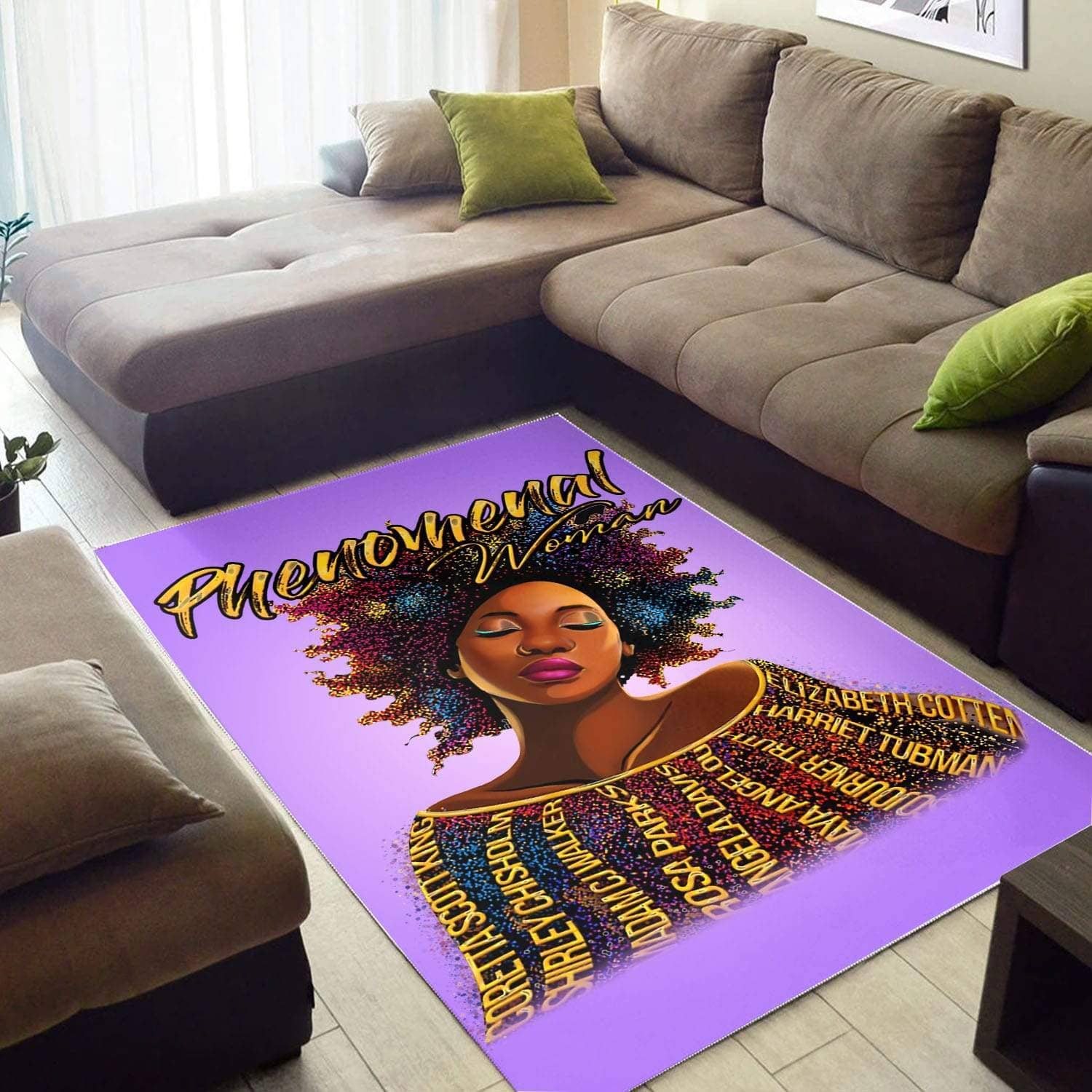 African American Phenomenal Women Purple Rug