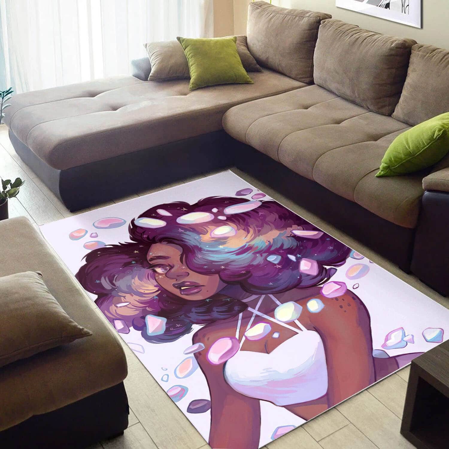 African American Pretty Afro Woman Themed Afrocentric Living Room Ideas Rug