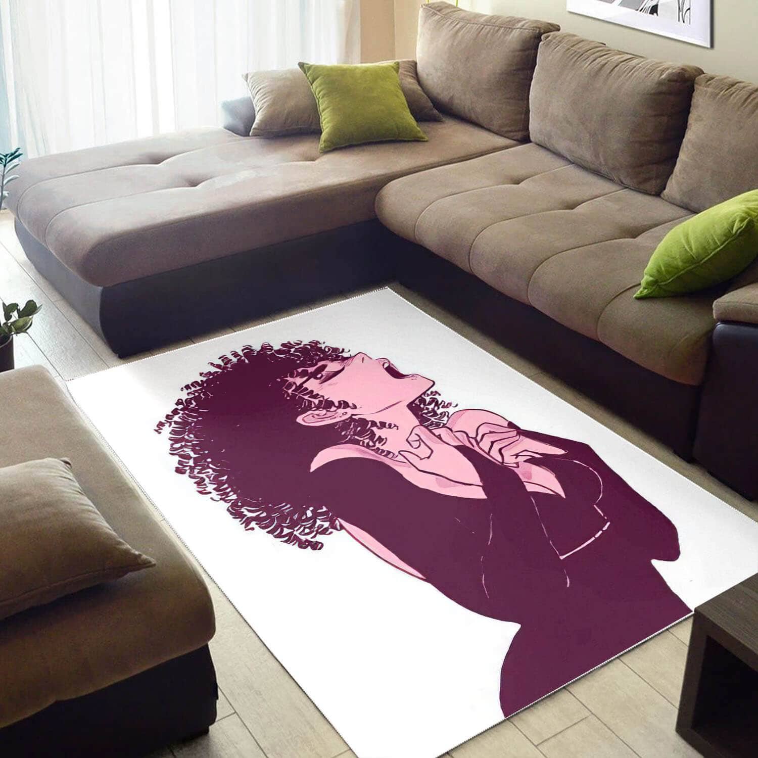 African American Pretty Black Girl Themed Afrocentric Room Rug