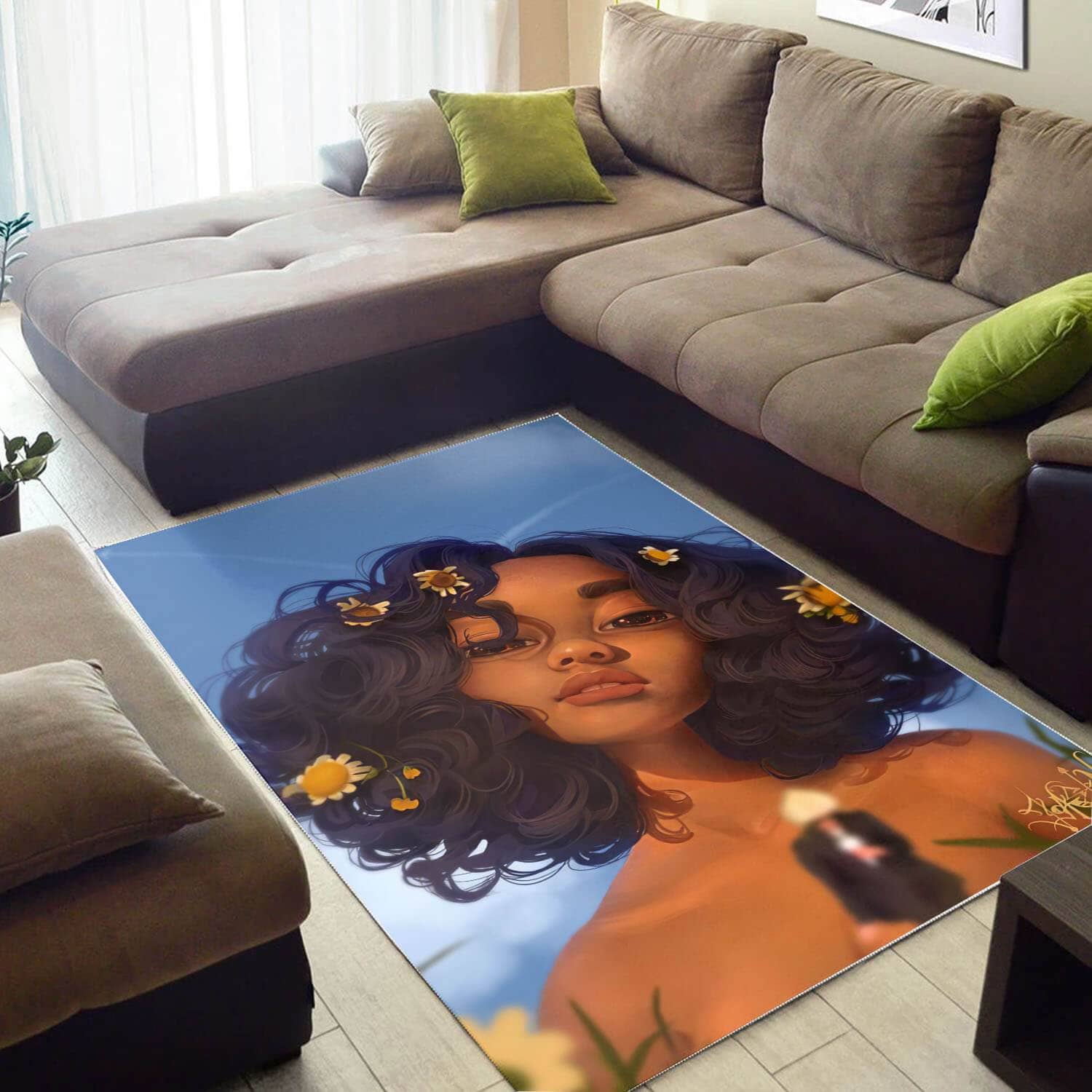African American Pretty Black Woman Design Floor Afrocentric Living Room Ideas Rug