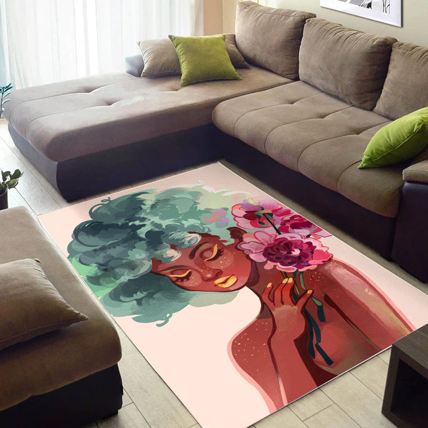 African American Pretty Melanin Black Girl Inspired Themed Decorating Ideas Rug