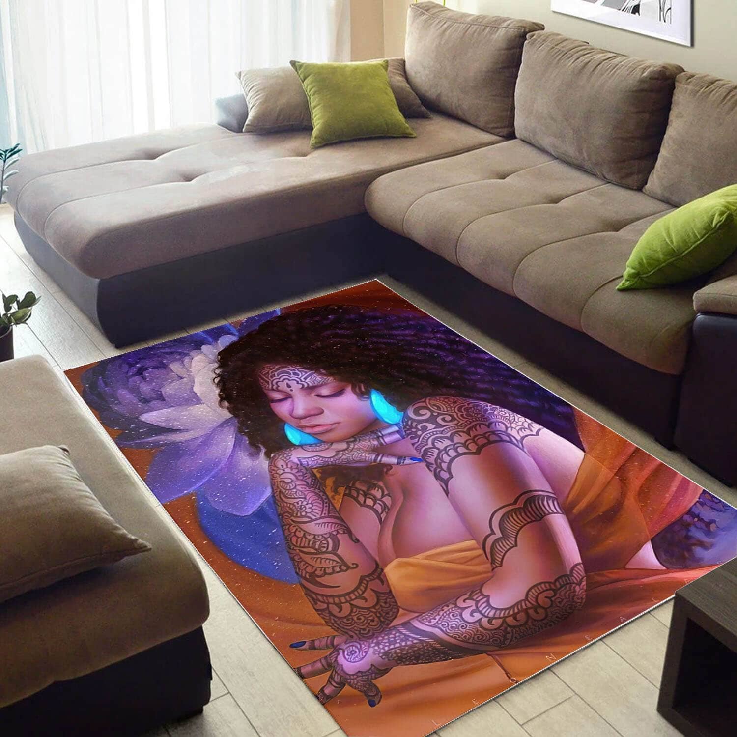 African American Pretty Melanin Girl Carpet Afrocentric Living Room Ideas Rug
