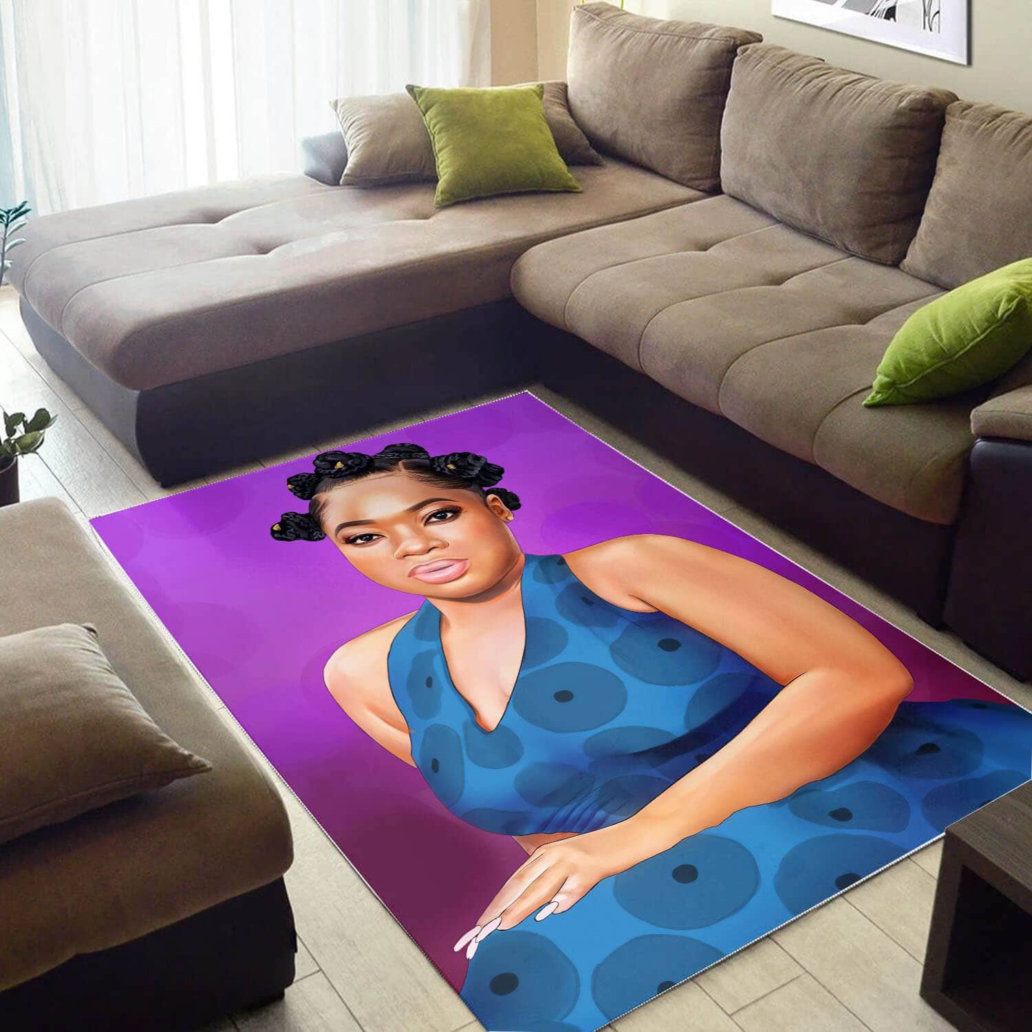 African American Pretty Melanin Woman Inspired Afrocentric Home Rug