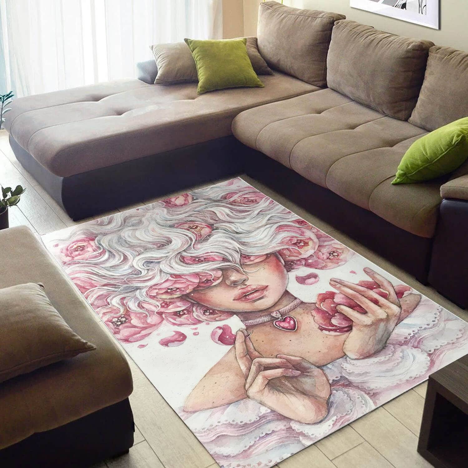 African Beautiful Afrocentric Lady Themed Home Rug