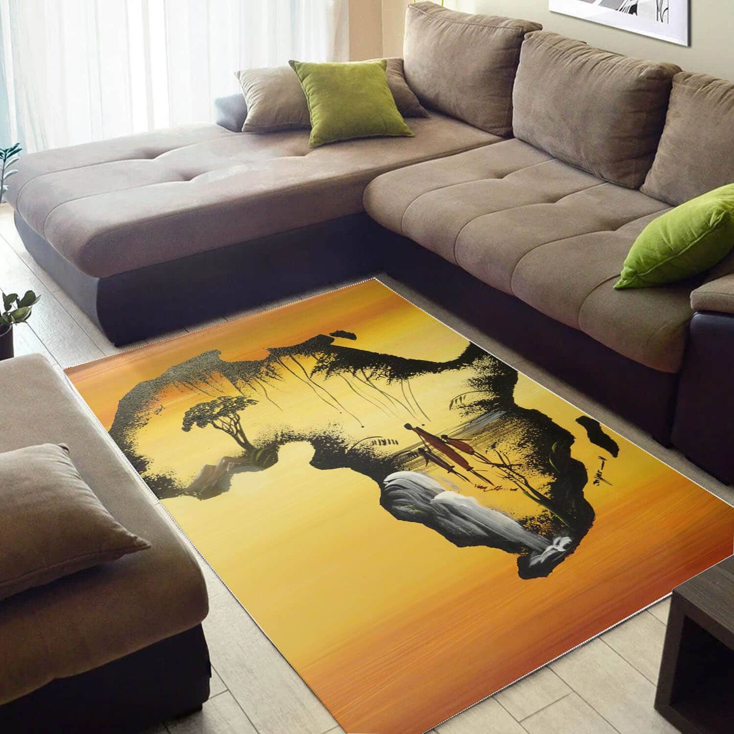 African Beautiful Black Woman Inspired Afrocentric Themed Rug