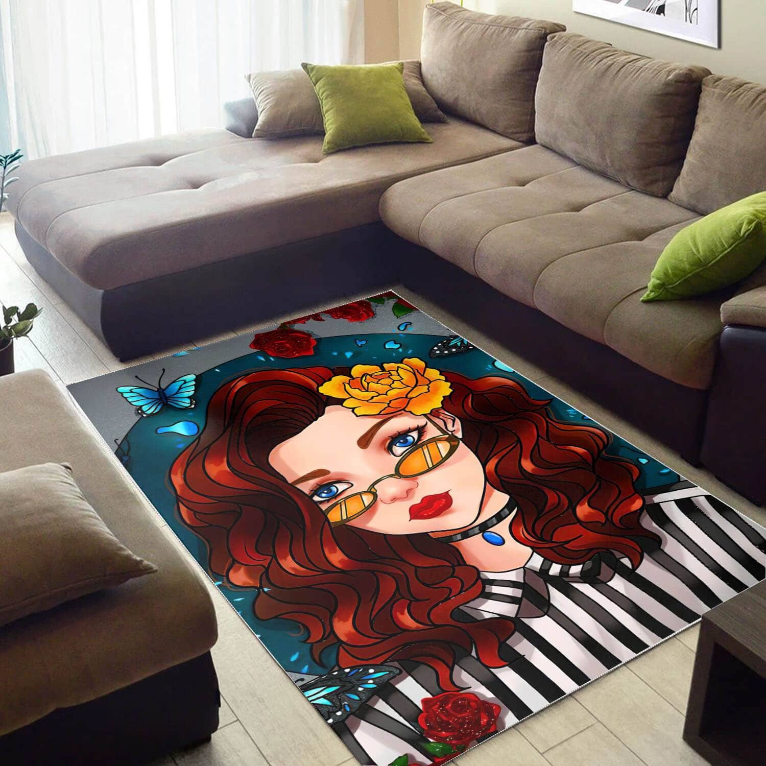 African Pretty Afro Girl American Carpet Afrocentric Living Room Ideas Rug
