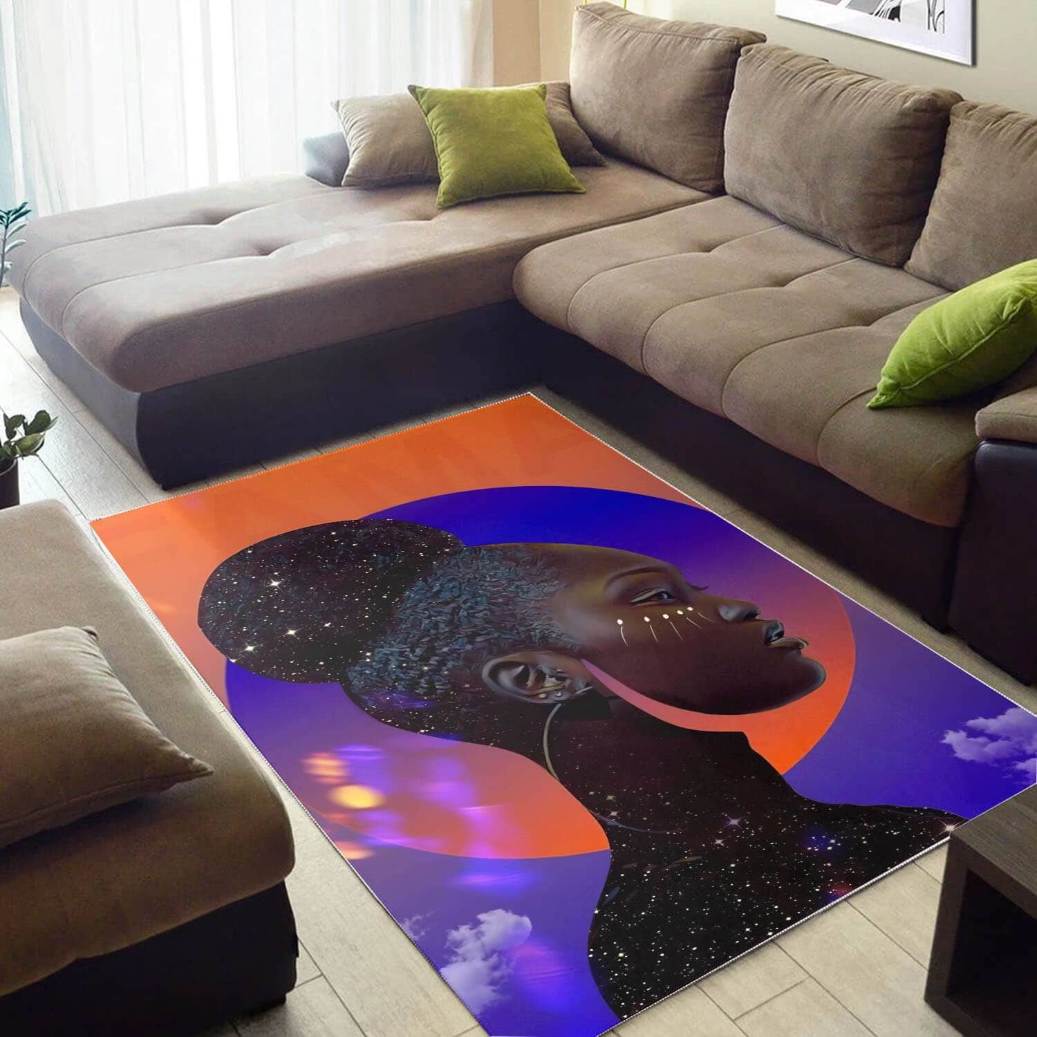 African Pretty Melanin Afro Girl Carpet Design Afrocentric Decorating Ideas Rug