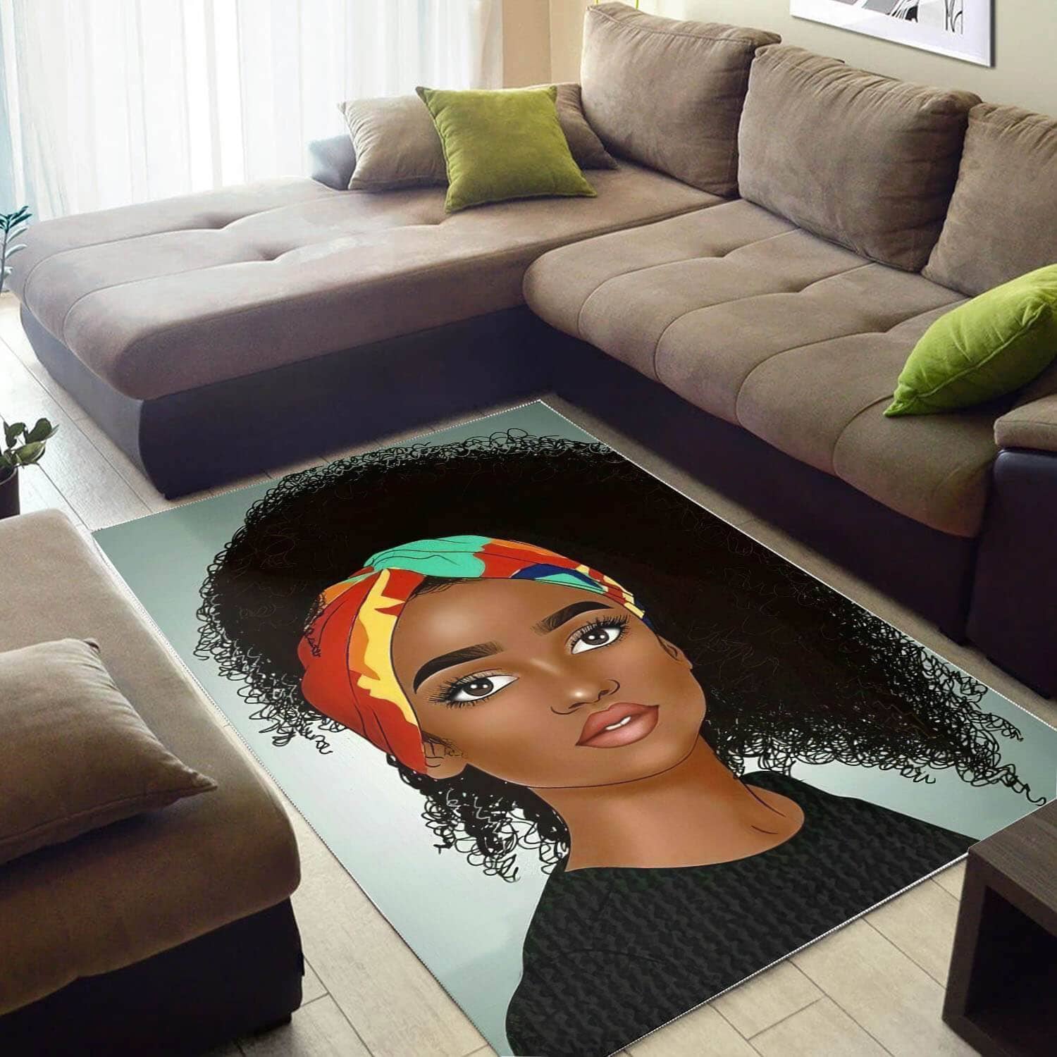 African Pretty Melanin Afro Girl Print Carpet Themed Rooms Ideas Rug