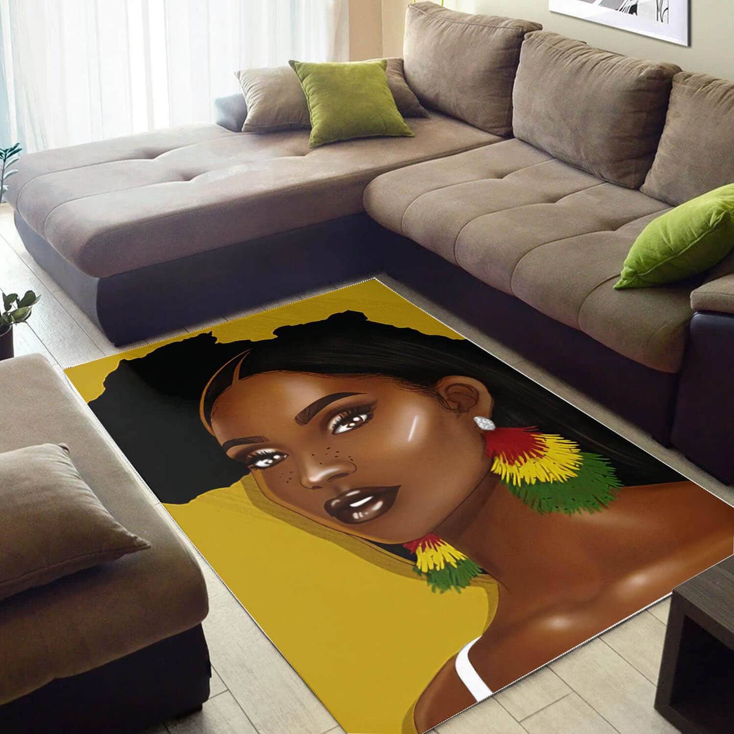 African Pretty Melanin Girl Inspired Afrocentric Rug