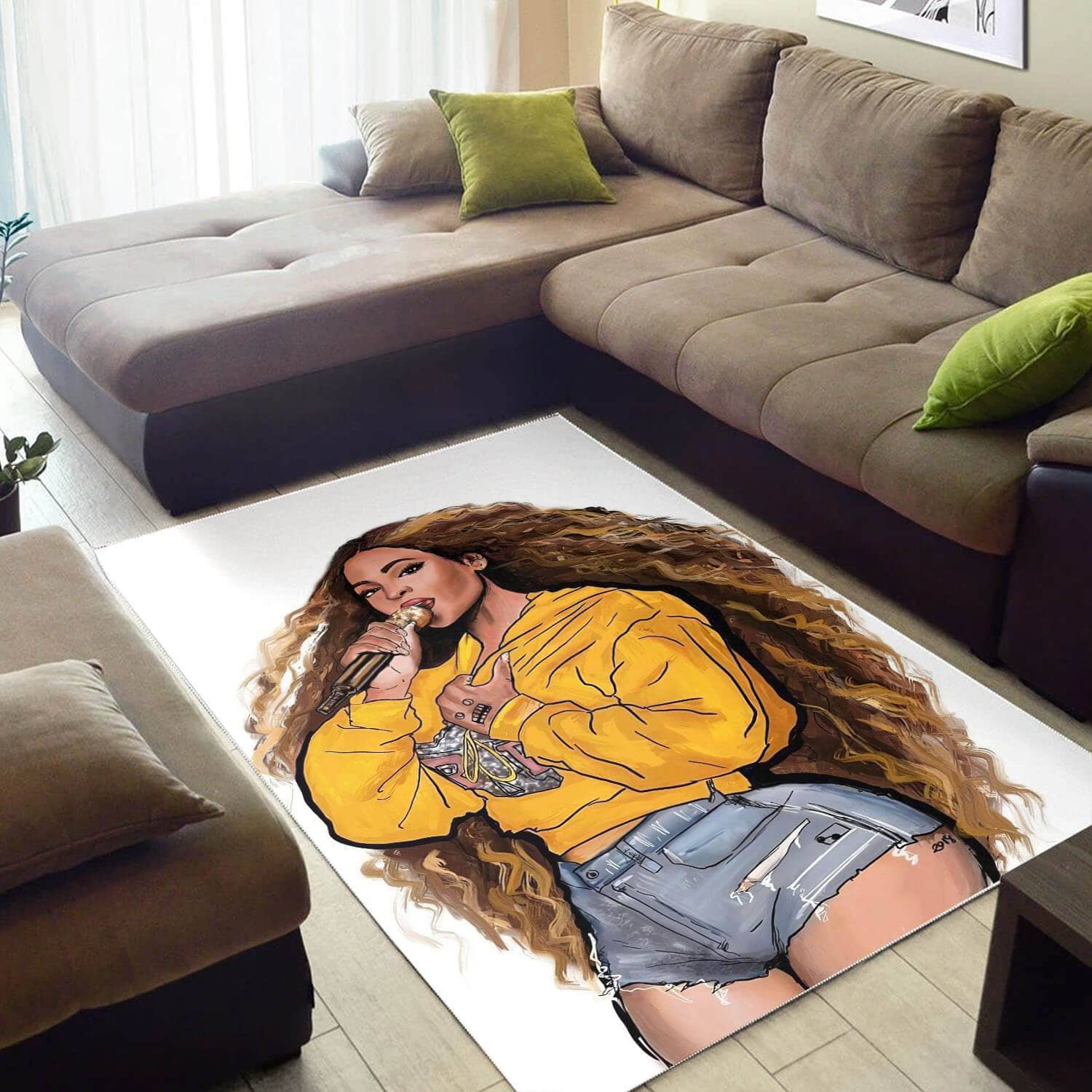 Afrocentric Beautiful Lady With Afro African American Carpet Rug