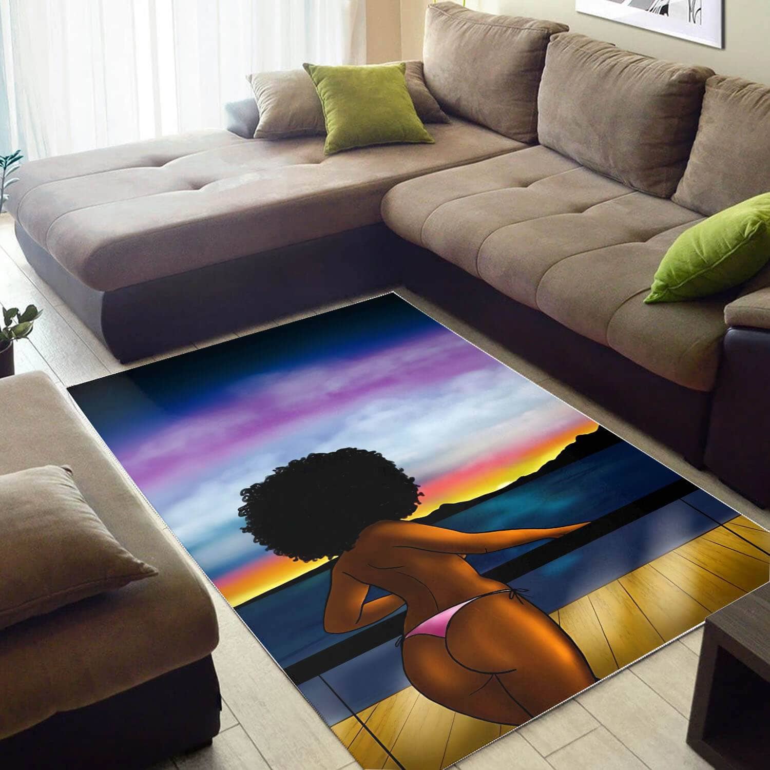 Afrocentric Beautiful Melanin Beauty Girl African American Carpet Room Rug