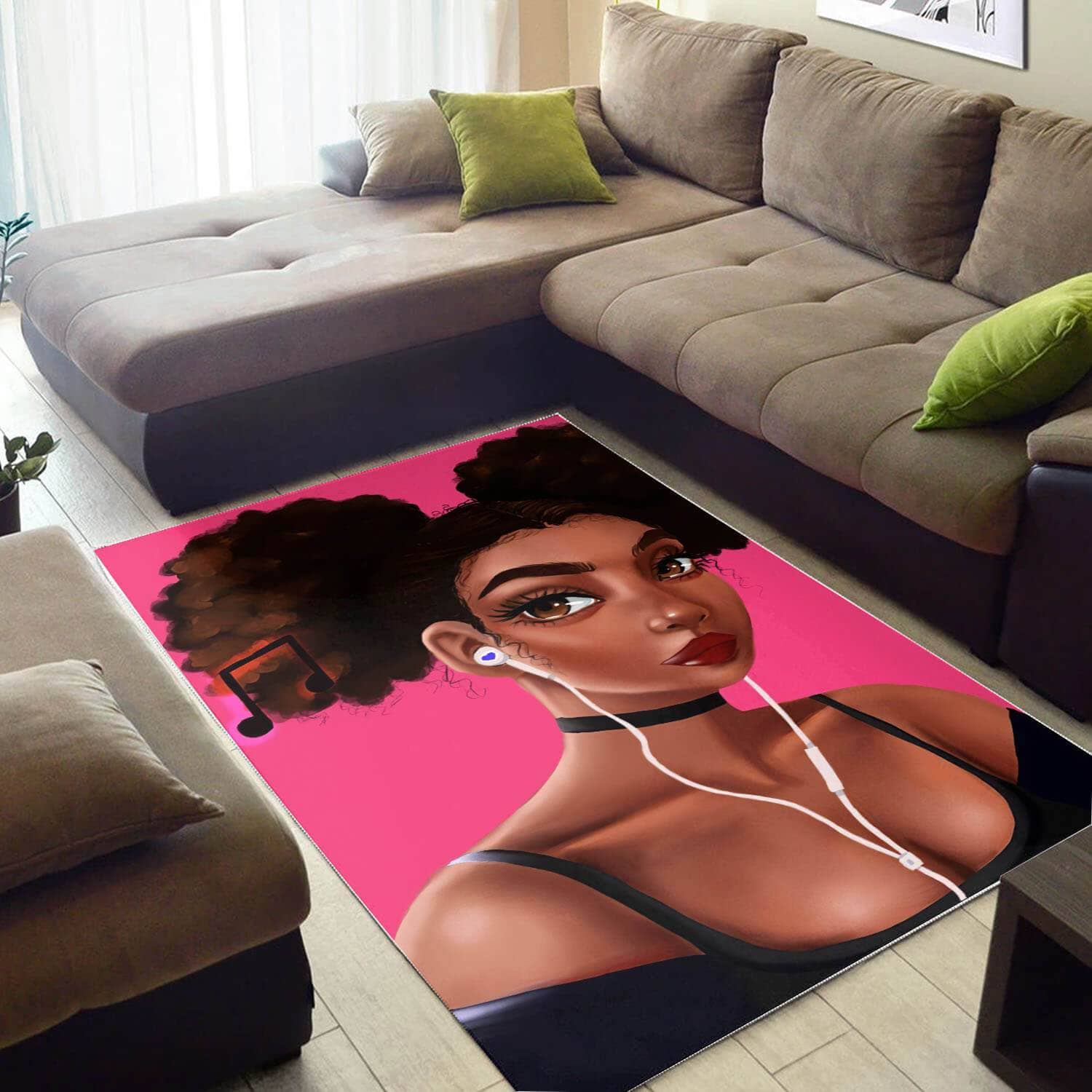 Afrocentric Beautiful Melanin Beauty Girl African American Carpet Rug