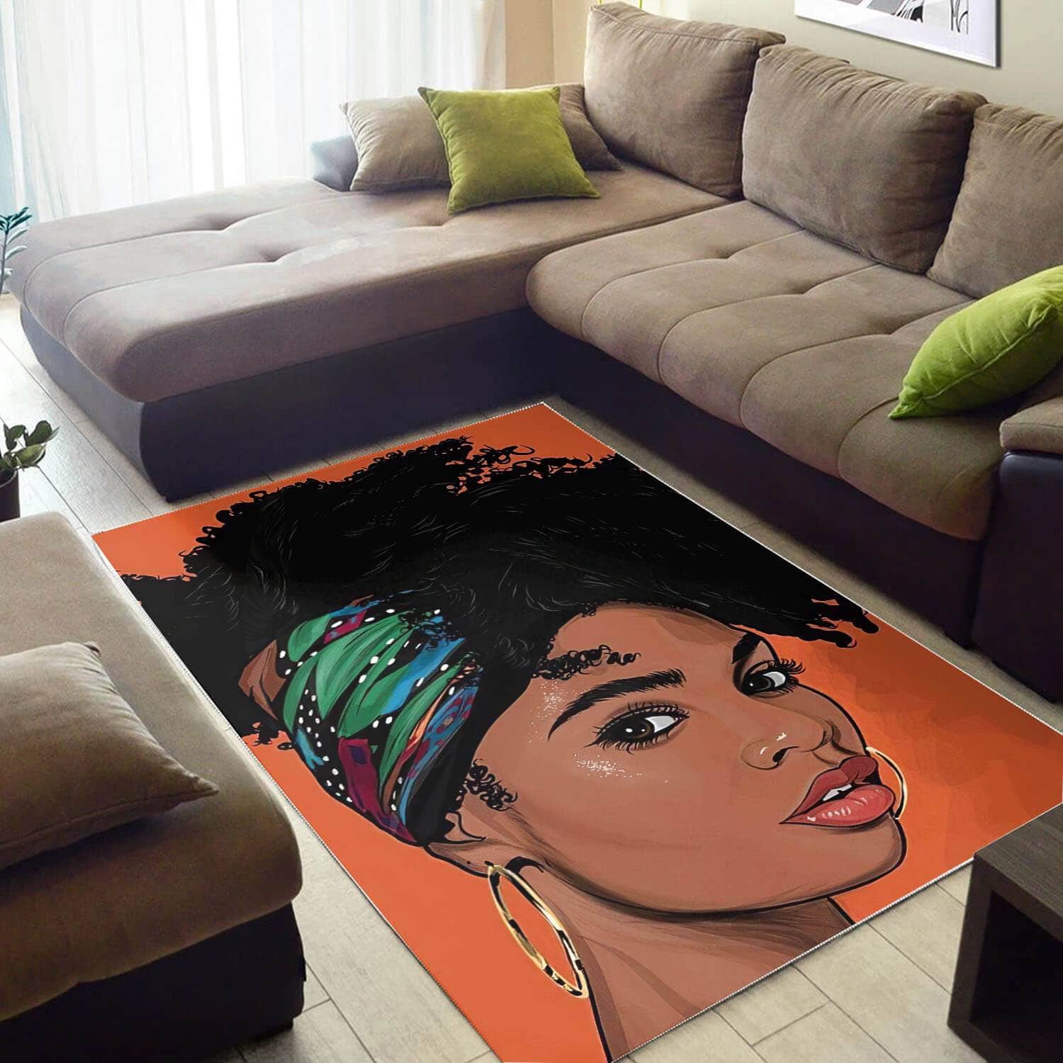 Afrocentric Beautiful Melanin Poppin Girl Carpet African Design Themed Decorating Ideas Rug