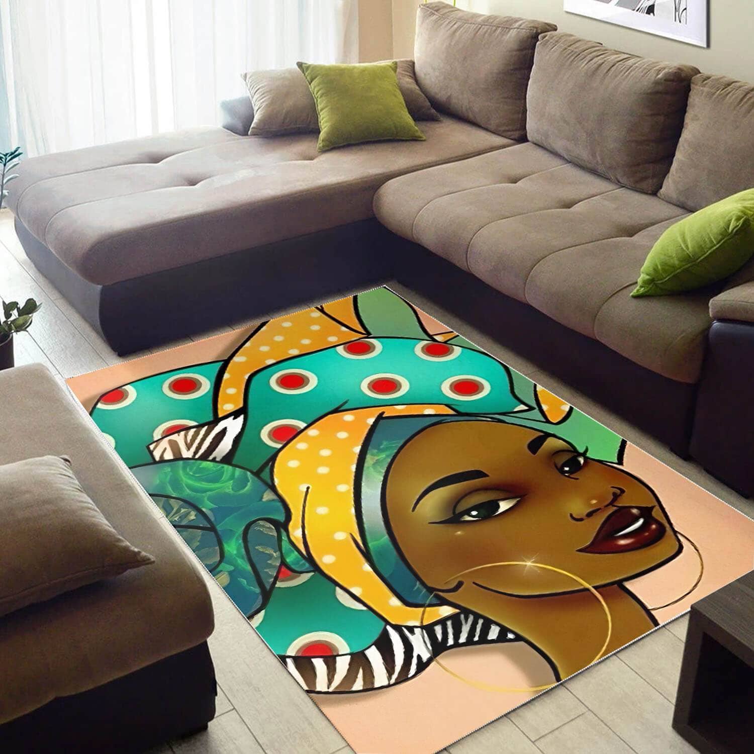 Afrocentric Pretty Afro American Girl African Carpet Themed Decorating Ideas Rug