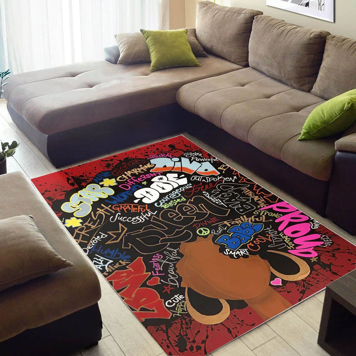 Afrocentric Pretty Black Girl Magic African Style Decorating Ideas Rug