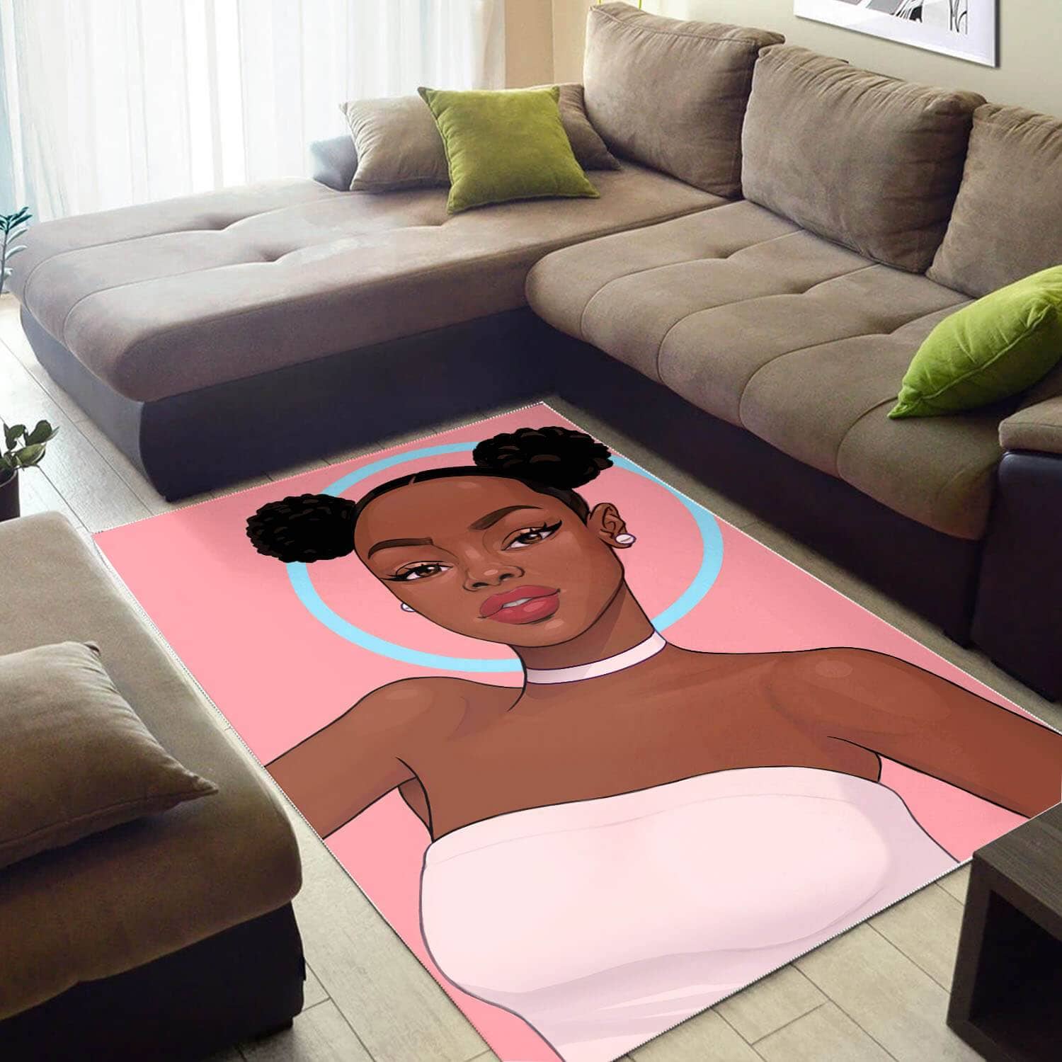 Afrocentric Pretty Black Woman African Inspired Themed Rooms Ideas Rug
