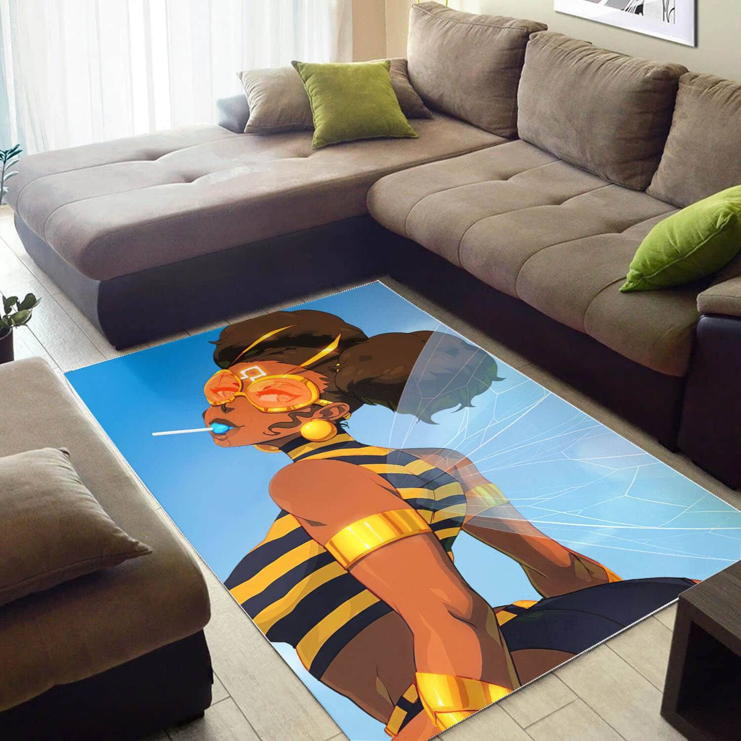 Afrocentric Pretty Melanin Girl African Carpet Themed Living Room Rug