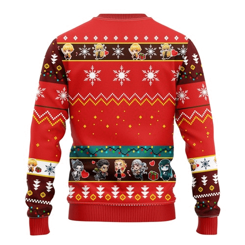 Inktee Store - Agatsuma Zenitsu Demon Slayer Anime Christmas Ugly Christmas Sweater Image