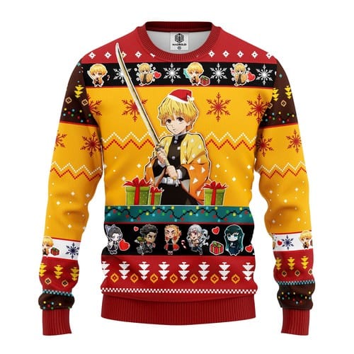 Agatsuma Zenitsu Demon Slayer Christmas Ugly Sweater